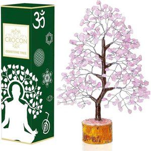 Rose Quartz Crystal Tree of Life-Chakra Tree for Positive Energy,Feng Shui Decor